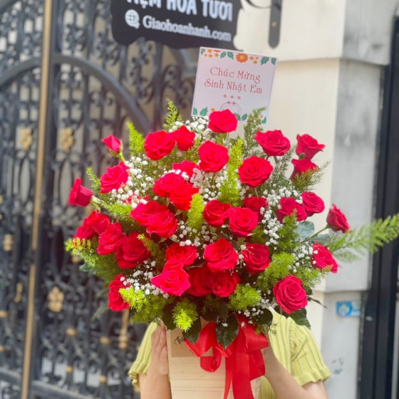 Hộp Hoa Chúc Mừng GHN 352